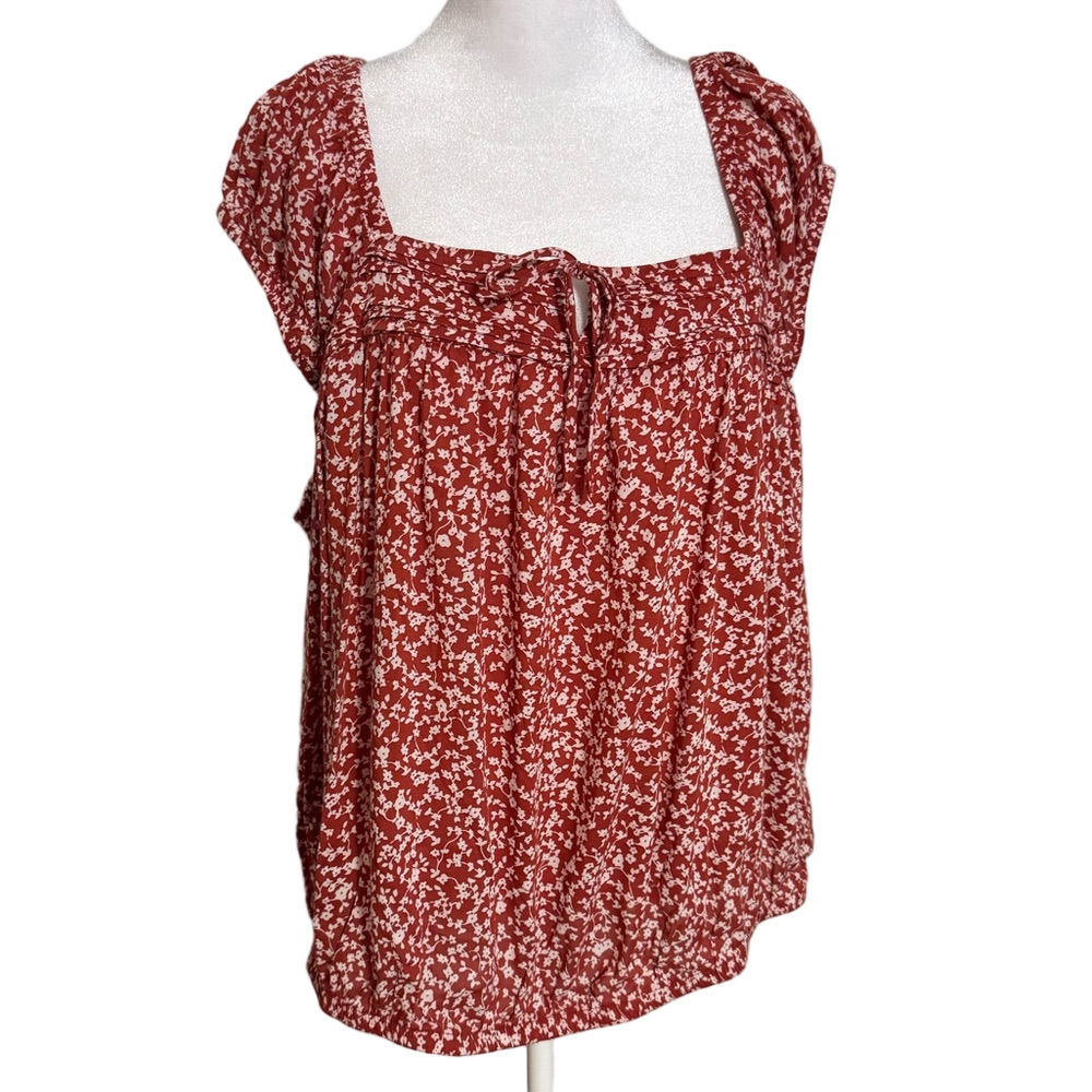 Old Navy Cap-sleeve Cropped Pintucked Poet Peasant Blouse Pintuck Top Size XXL